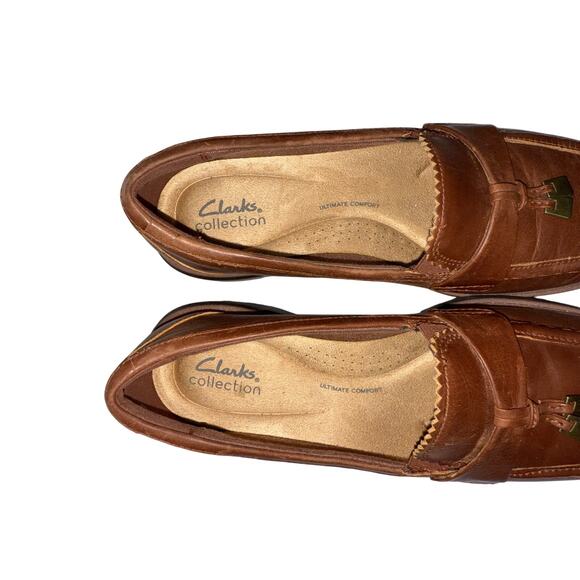 Clarks Women's Westlynn Bella Lug-Sole Chunky Comfort Loafers Brown Leather Sz 9 - Picture 5 of 8